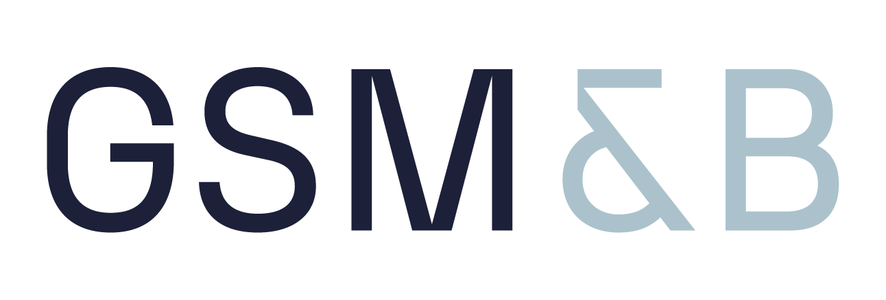 Logotipo de GSM&B - azul atlántico y azul mediterráneo